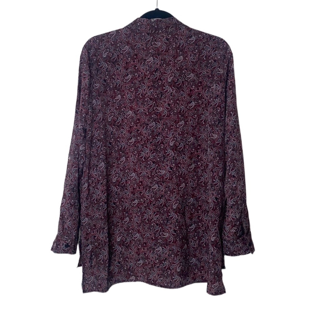Michael Kors Royal Pink Paisley Zip Up Tap Sleeves Front Pockets High/Low Hem XL - Picture 3 of 8